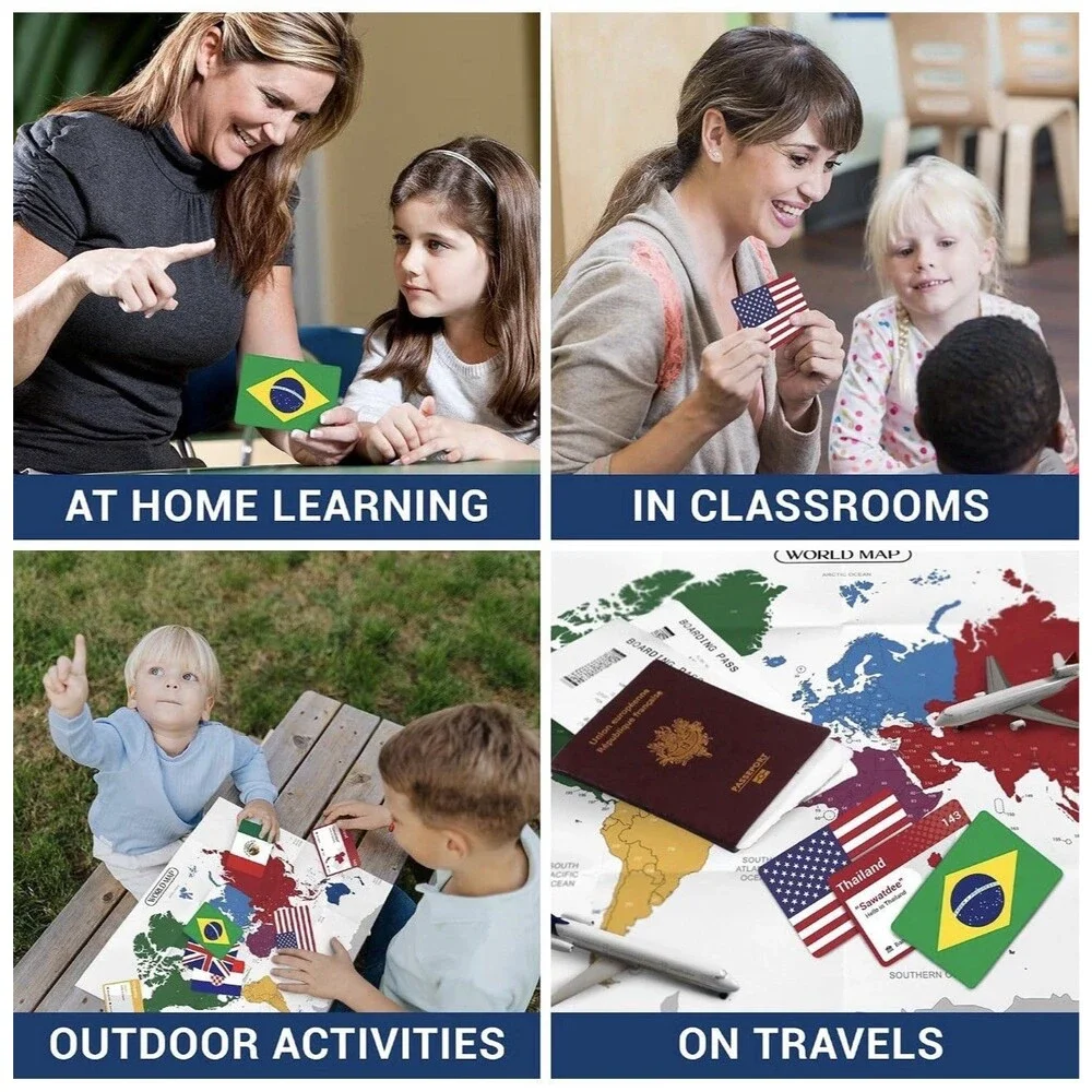 World Flags Flashcards, 245+ Country & Map Geography Game | Educational Games fo